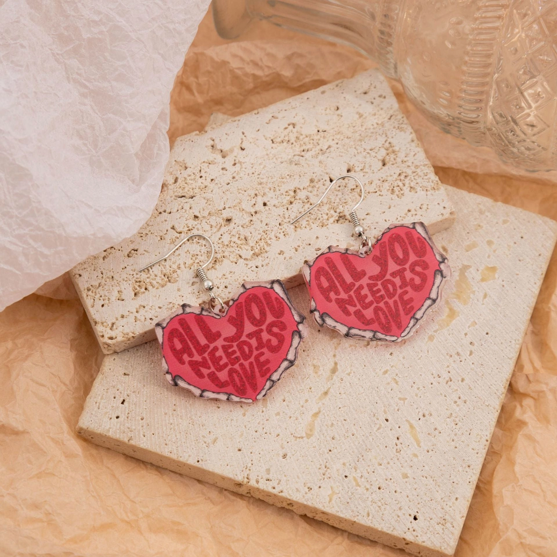 Wholesale Valentine's Day Love Gnome Flamingo LOVE Acrylic Earrings