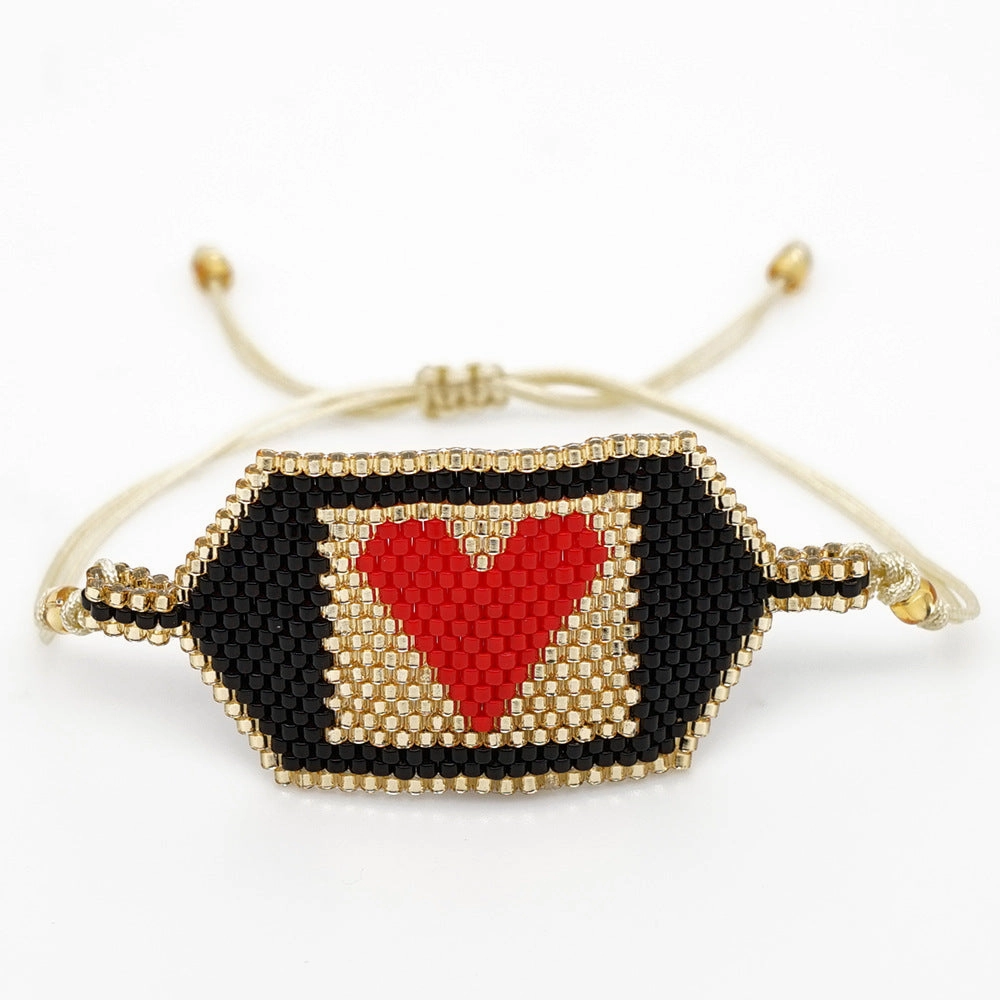 Wholesale Valentine's Day Love Heart Glass Bracelet