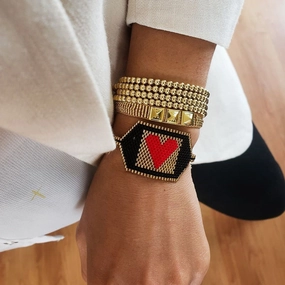 Wholesale Valentine's Day Love Heart Glass Bracelet