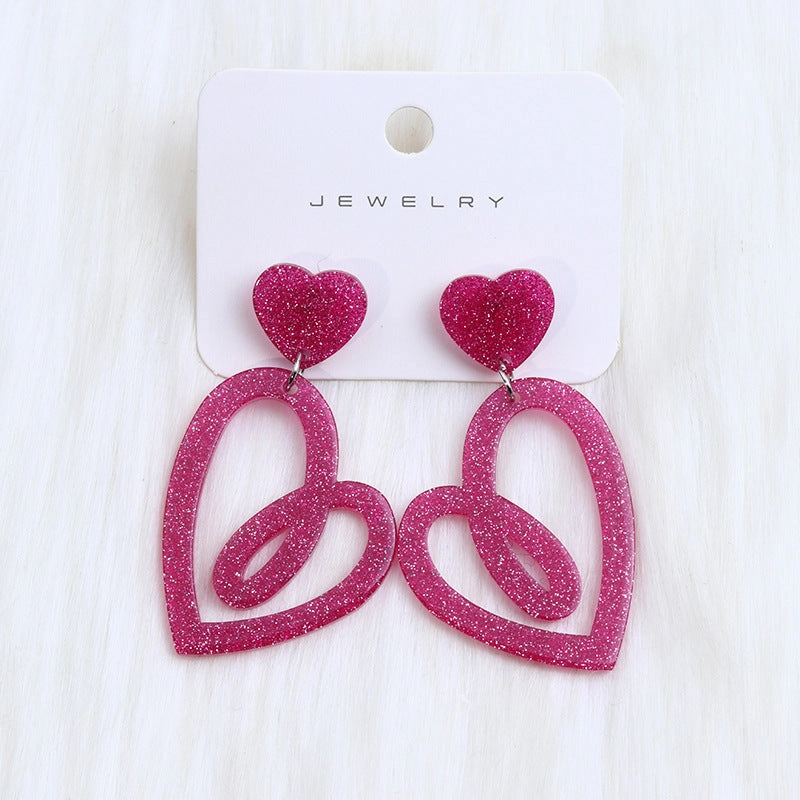 Wholesale Valentine's Day Love Hollow Earrings