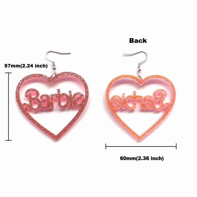 Wholesale Valentine's Day Love Hollow Pink Acrylic Earrings