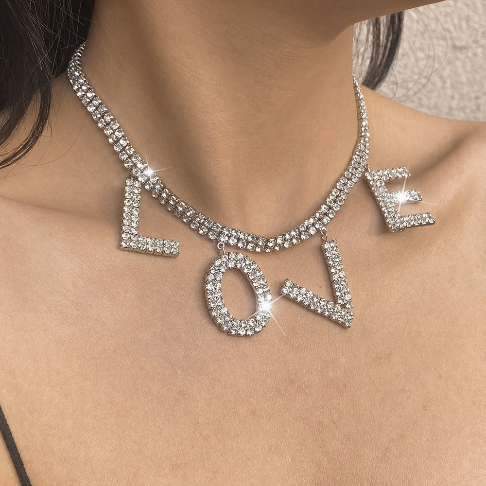 Wholesale Valentine's Day Love Imitation Diamond Necklace