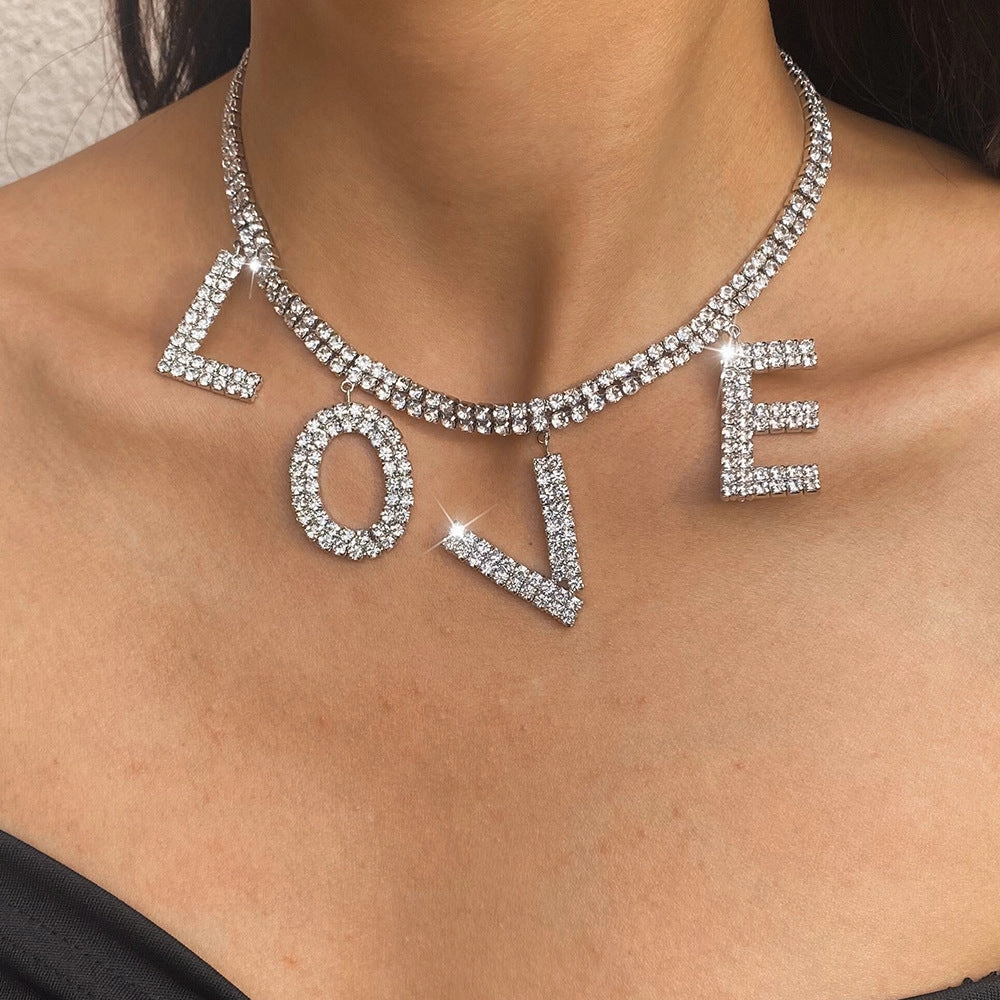Wholesale Valentine's Day Love Imitation Diamond Necklace