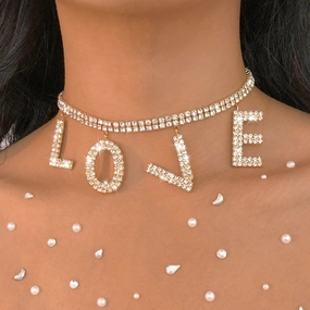 Wholesale Valentine's Day Love Imitation Diamond Necklace