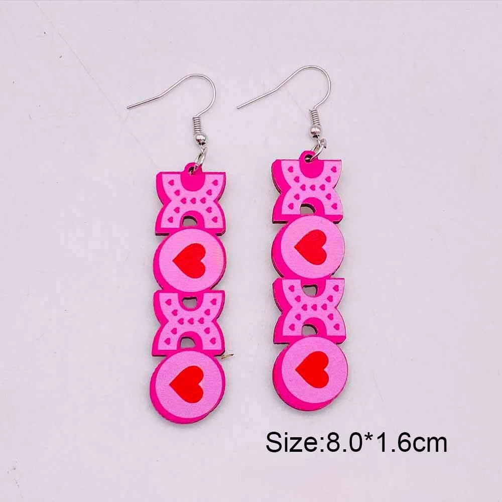 Wholesale Valentine's Day LOVE Love Wooden Earrings