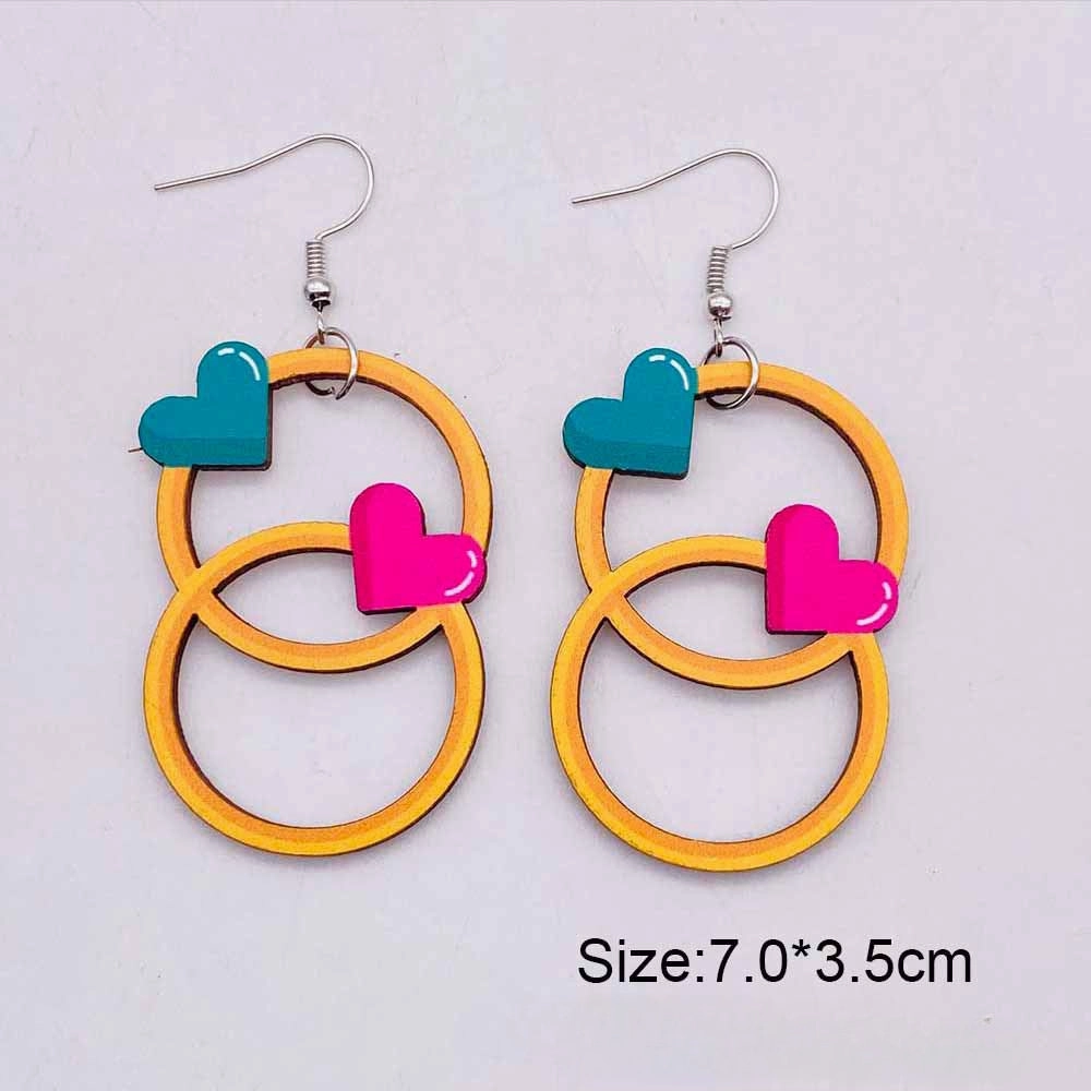 Wholesale Valentine's Day LOVE Love Wooden Earrings