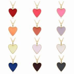 Wholesale Valentine's Day Love Oil Dripping Copper Plated 14K Real Gold Necklace