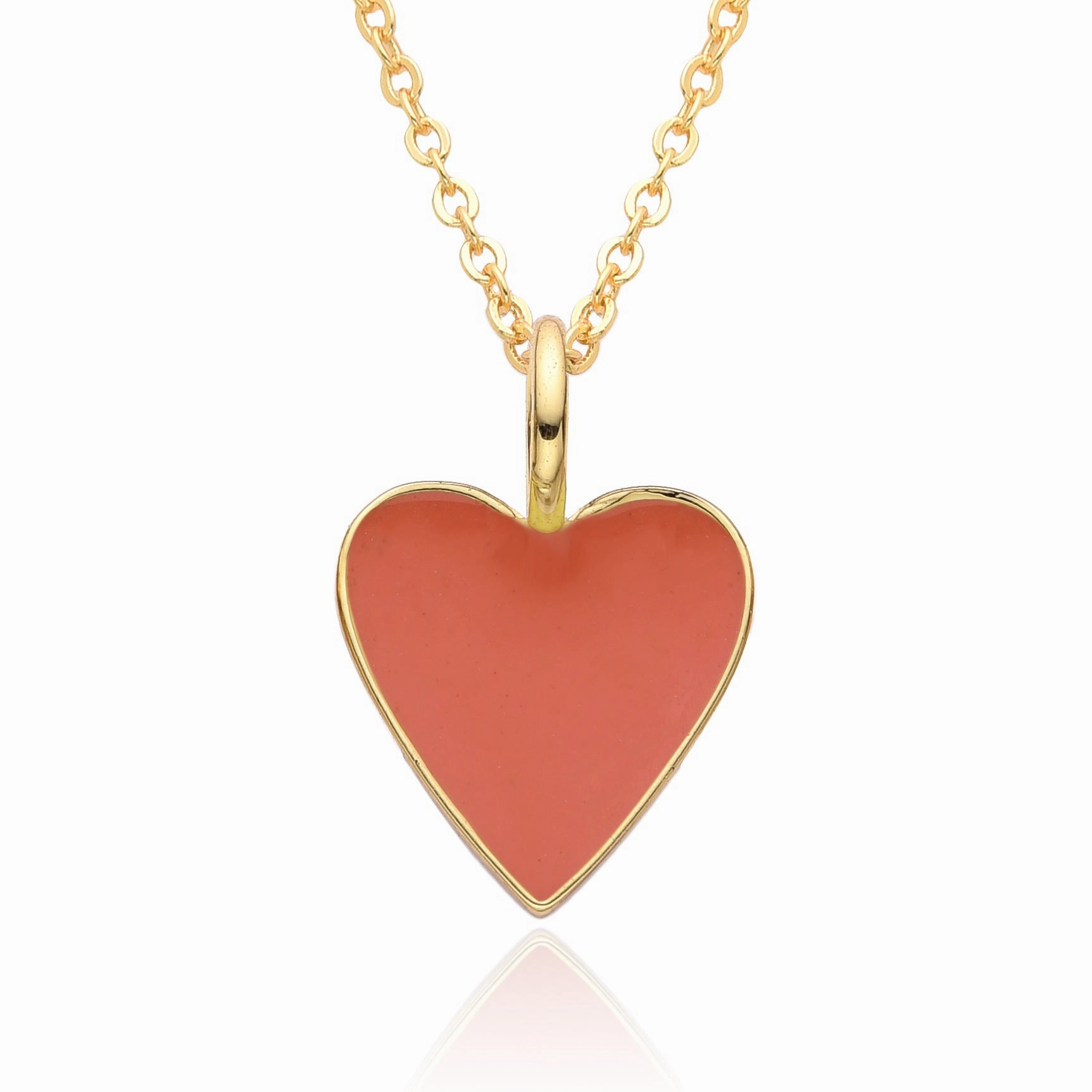 Wholesale Valentine's Day Love Oil Dripping Copper Plated 14K Real Gold Necklace