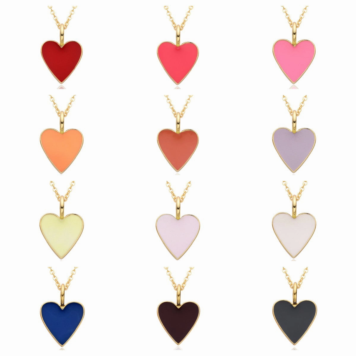 Wholesale Valentine's Day Love Oil Dripping Copper Plated 14K Real Gold Necklace
