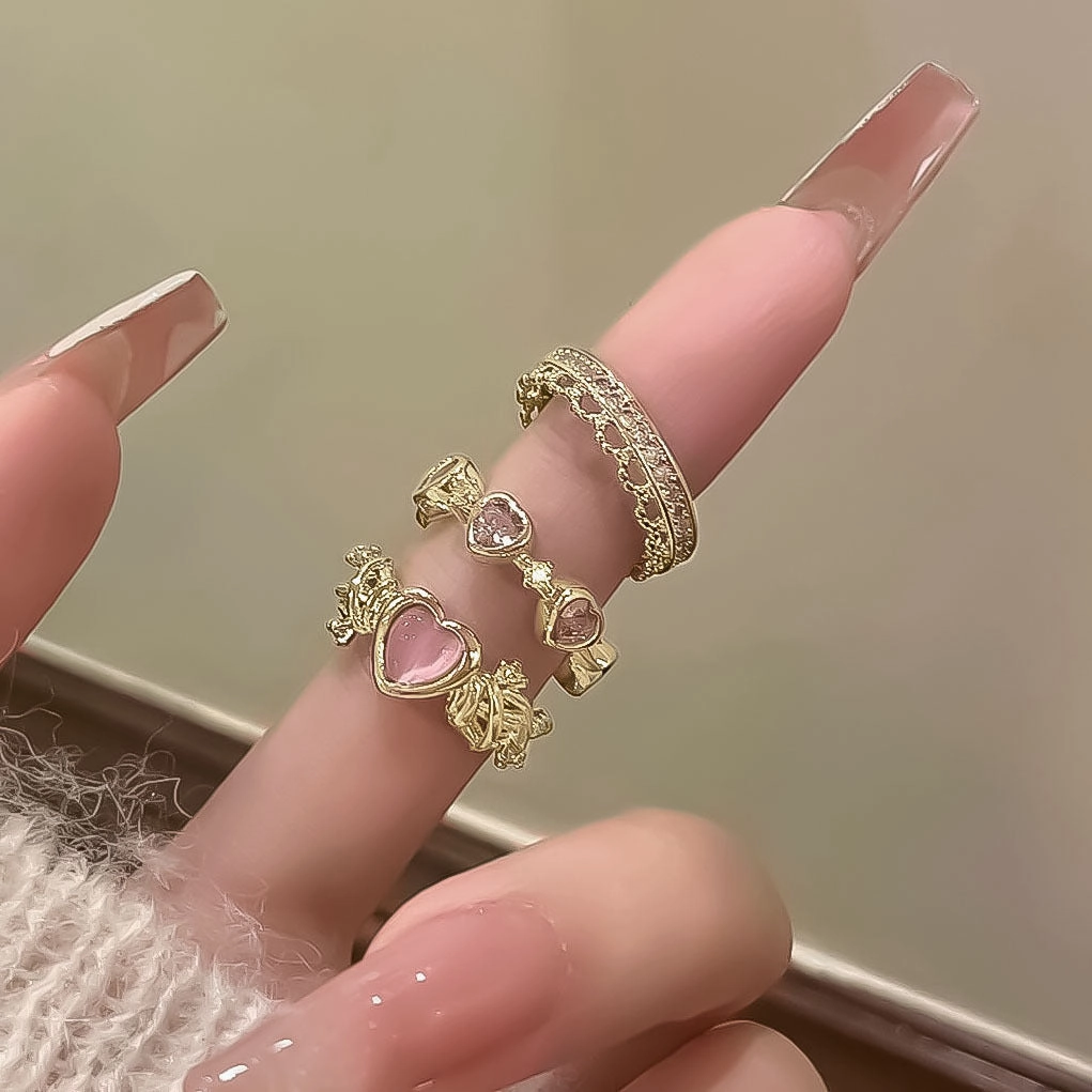 Wholesale Valentine's Day Love Open Alloy Ring Set of 3