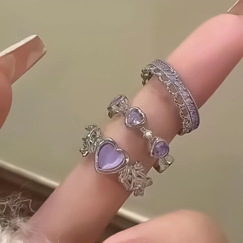 Wholesale Valentine's Day Love Open Alloy Ring Set of 3