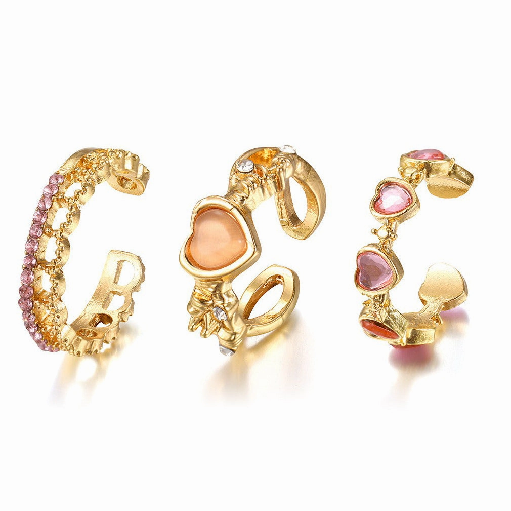 Wholesale Valentine's Day Love Open Alloy Ring Set of 3