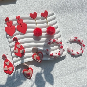 Wholesale Valentine's Day Love Pottery Earrings