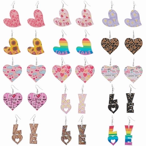 Wholesale Valentine's Day LOVE Rainbow Acrylic Earrings