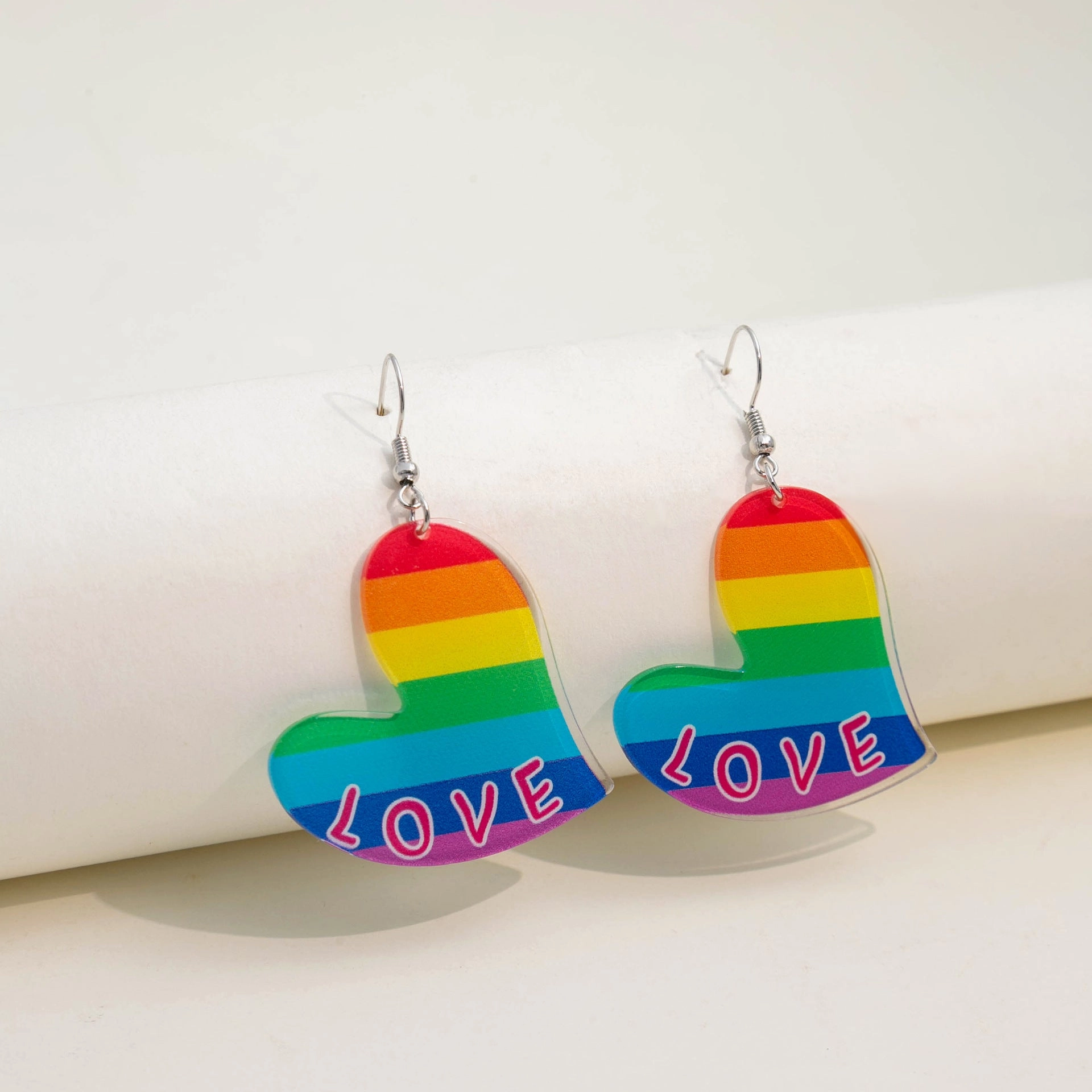 Wholesale Valentine's Day LOVE Rainbow Acrylic Earrings