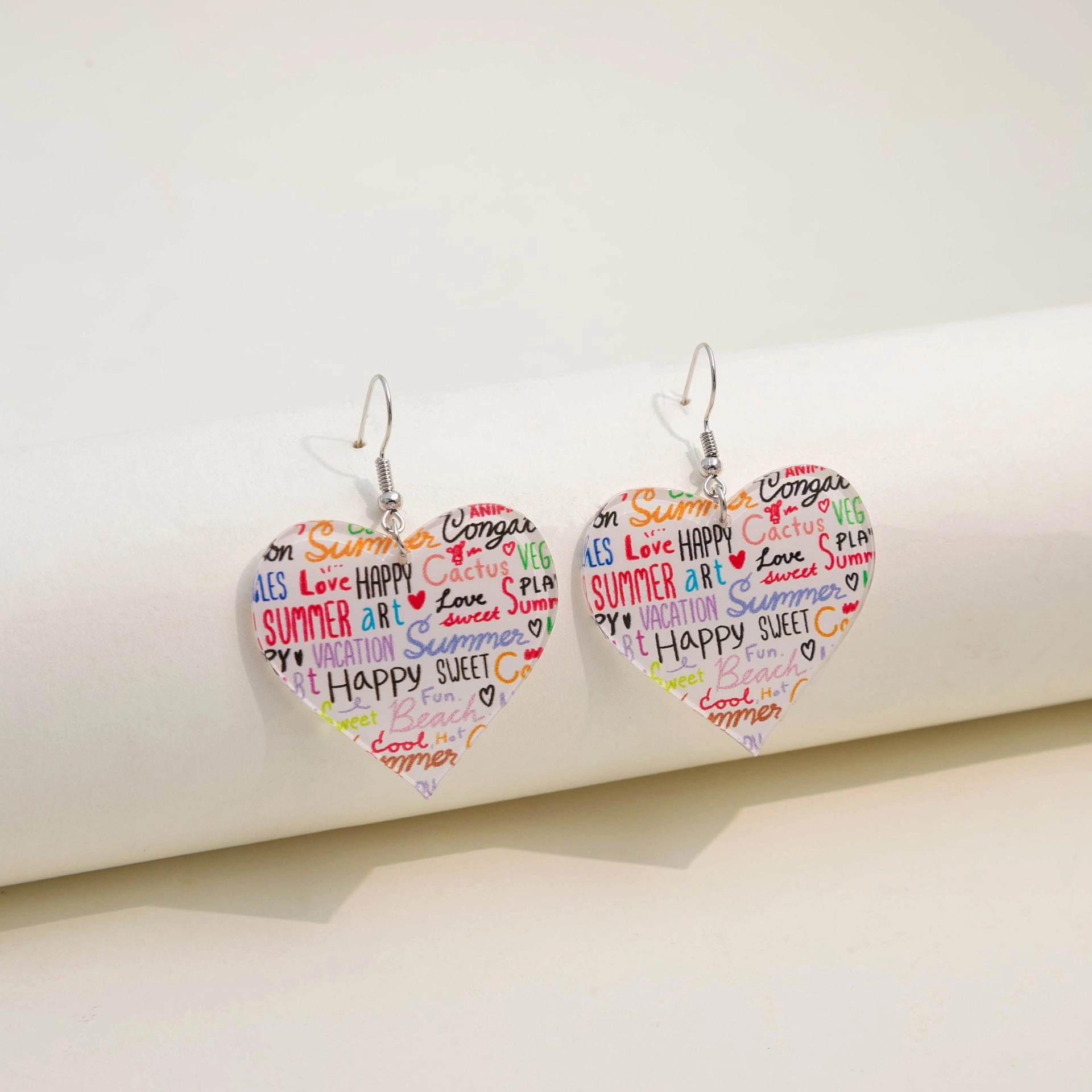 Wholesale Valentine's Day LOVE Rainbow Acrylic Earrings