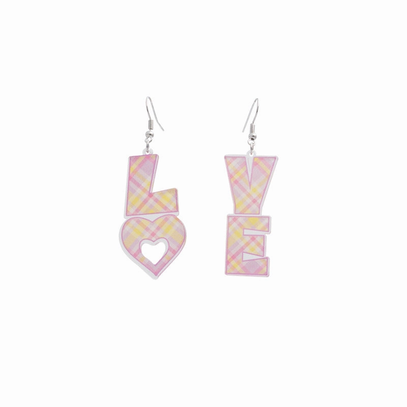 Wholesale Valentine's Day LOVE Rainbow Acrylic Earrings