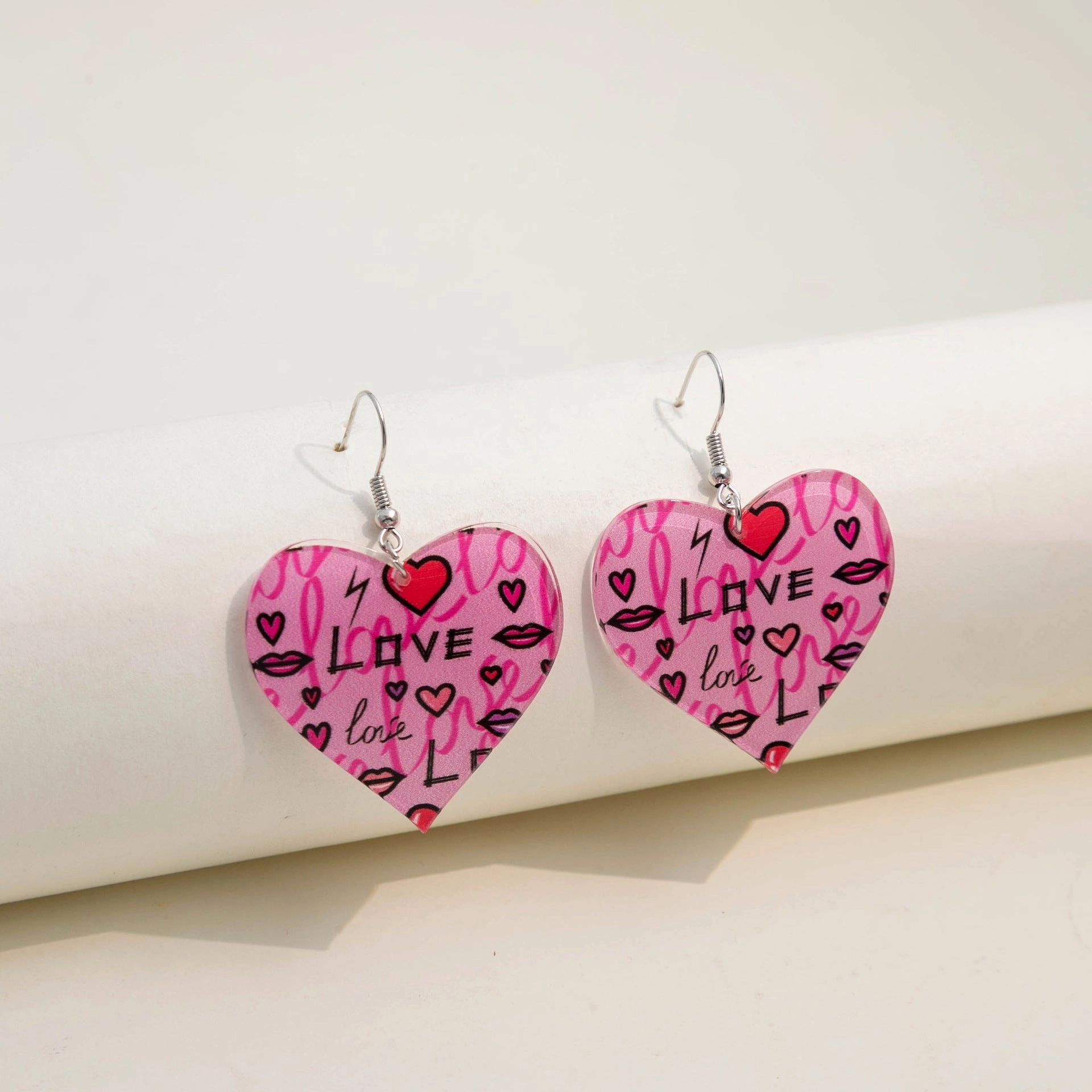 Wholesale Valentine's Day LOVE Rainbow Acrylic Earrings