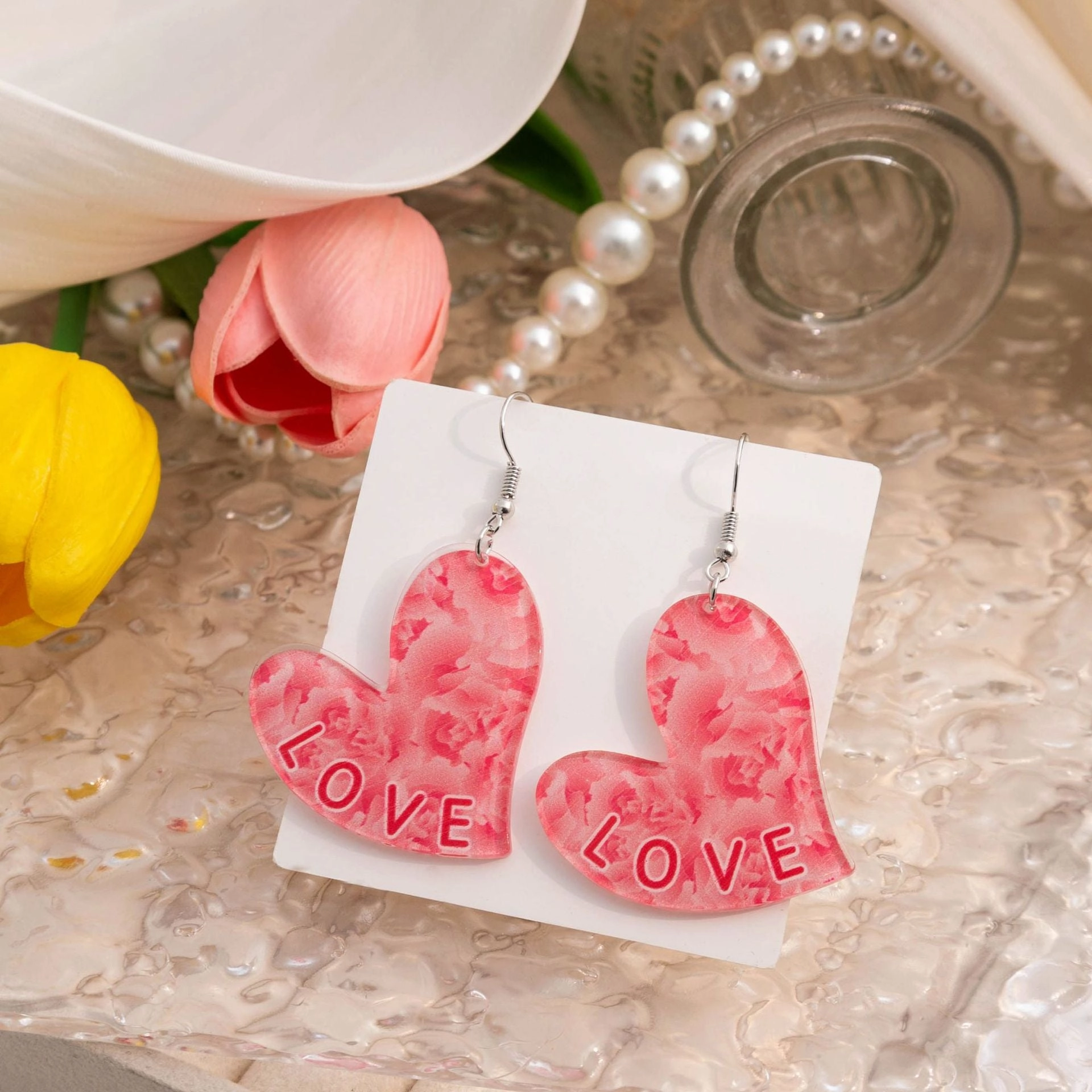 Wholesale Valentine's Day LOVE Rainbow Acrylic Earrings