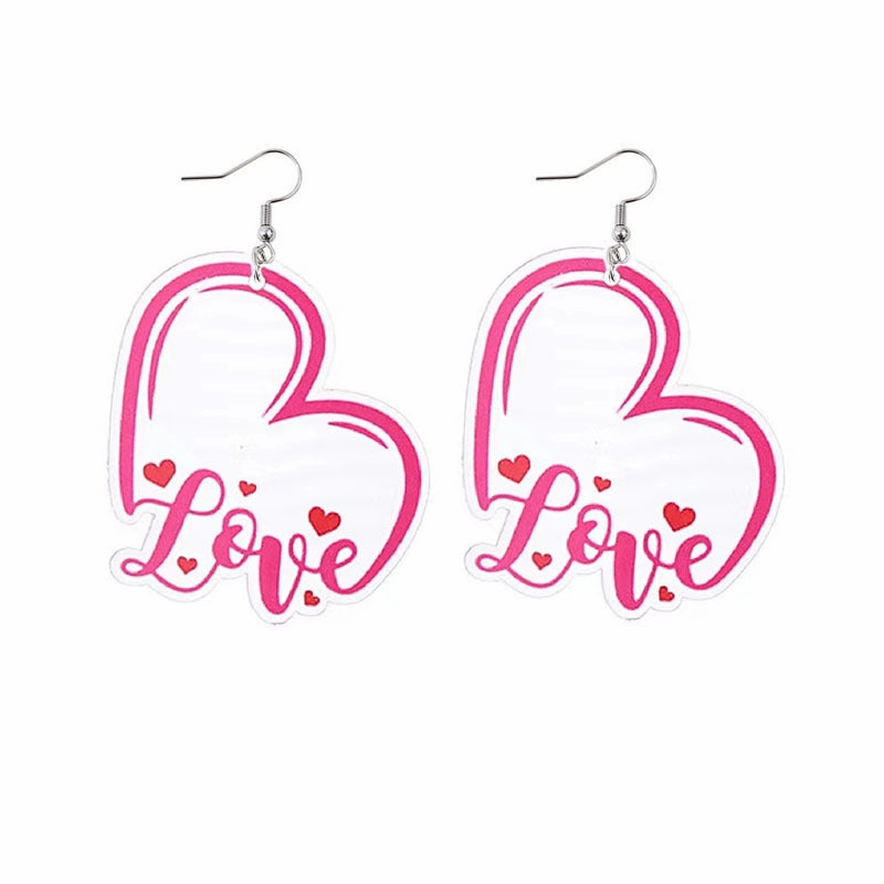Wholesale Valentine's Day Love Rainbow LOVE Earrings Lip Acrylic Earrings