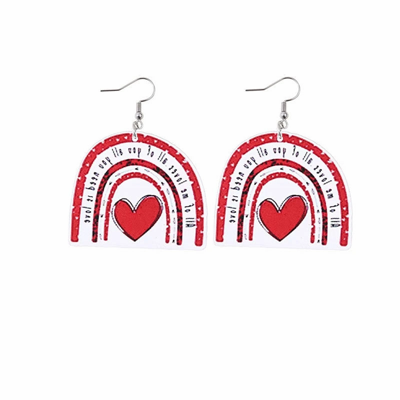 Wholesale Valentine's Day Love Rainbow LOVE Earrings Lip Acrylic Earrings