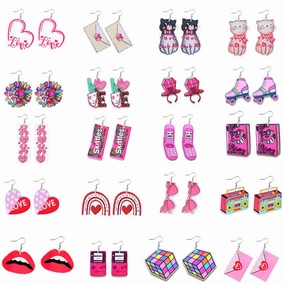 Wholesale Valentine's Day Love Rainbow LOVE Earrings Lip Acrylic Earrings