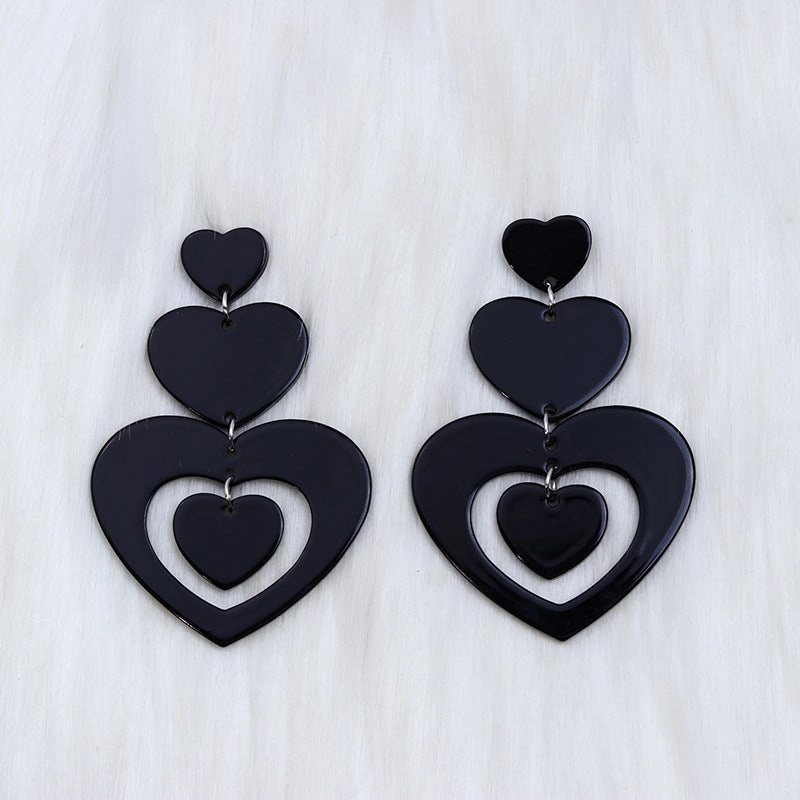 Wholesale Valentine's Day Love Splicing Acrylic Earrings