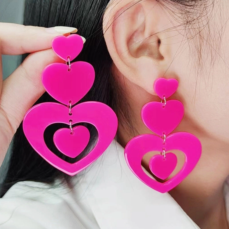Wholesale Valentine's Day Love Splicing Acrylic Earrings