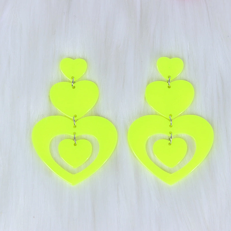 Wholesale Valentine's Day Love Splicing Acrylic Earrings