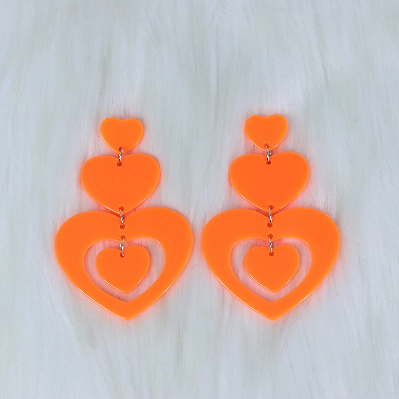 Wholesale Valentine's Day Love Splicing Acrylic Earrings