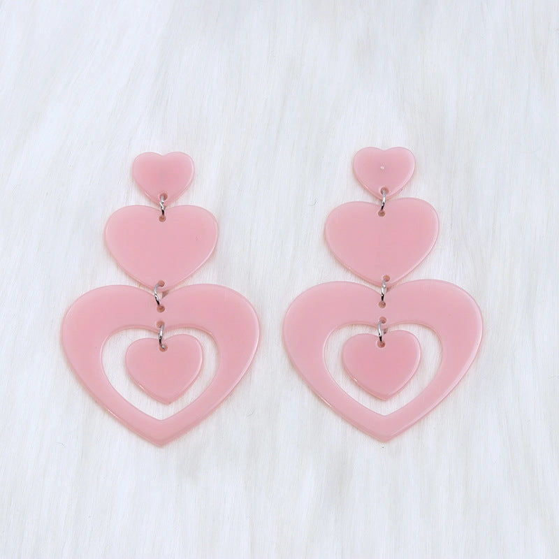 Wholesale Valentine's Day Love Splicing Acrylic Earrings