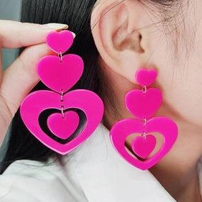 Wholesale Valentine's Day Love Splicing Acrylic Earrings