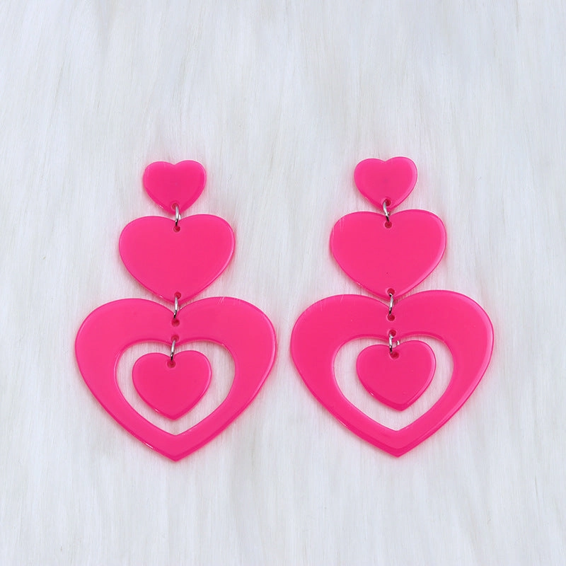 Wholesale Valentine's Day Love Splicing Acrylic Earrings
