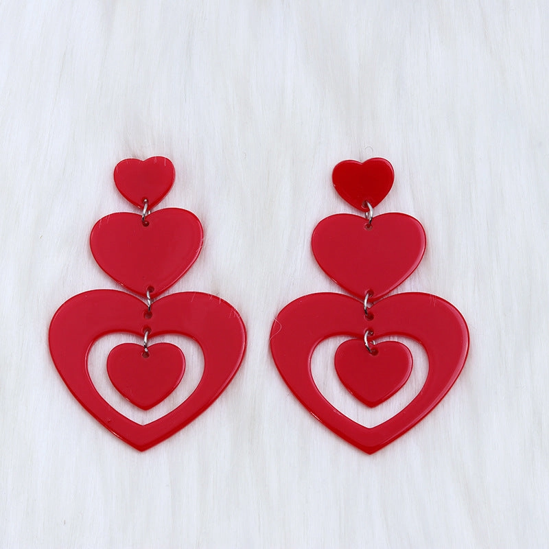 Wholesale Valentine's Day Love Splicing Acrylic Earrings