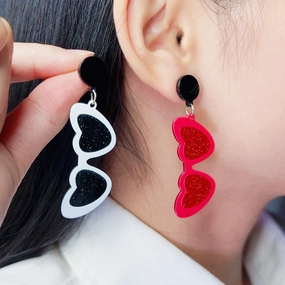 Wholesale Valentine's Day Love Sunglasses Autumn/Winter Simple Personalized Acrylic Set Earrings