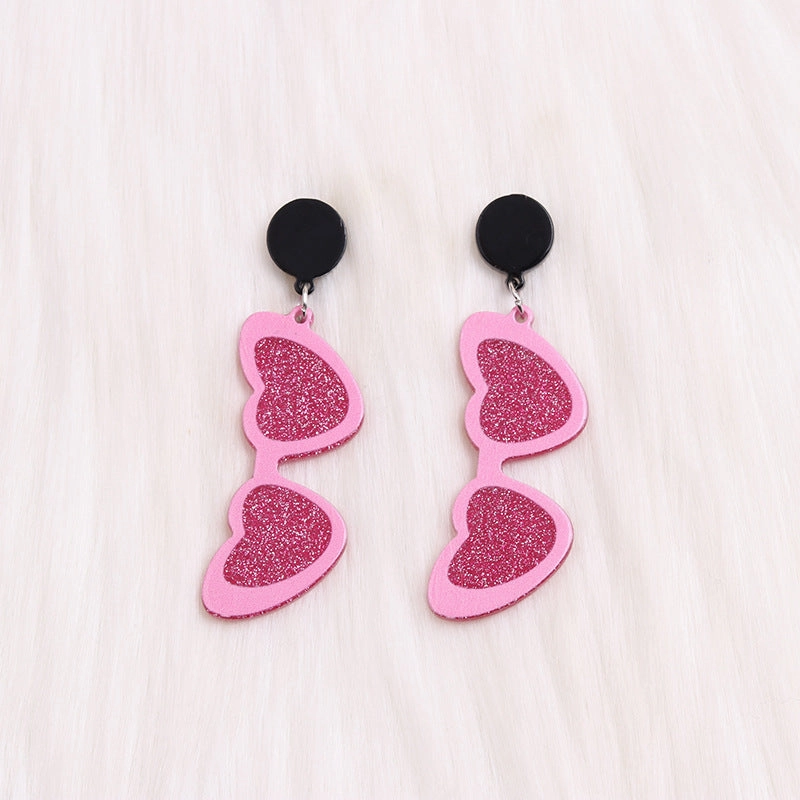 Wholesale Valentine's Day Love Sunglasses Autumn/Winter Simple Personalized Acrylic Set Earrings