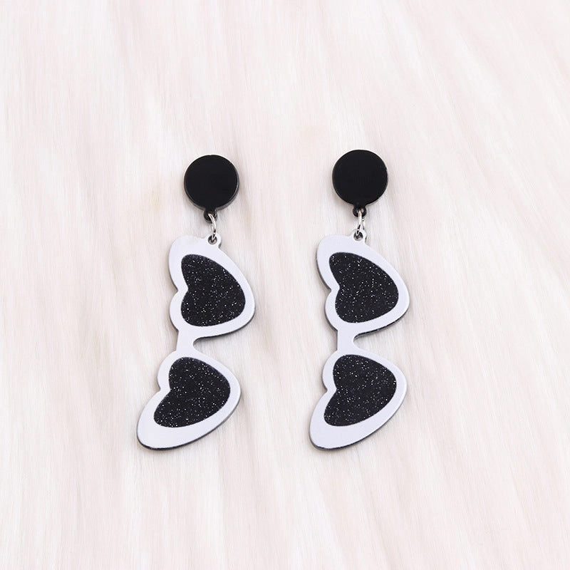 Wholesale Valentine's Day love sunglasses women's earrings autumn and winter earrings simple personality acrylic suit earrings