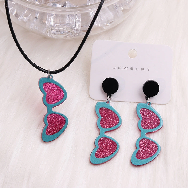 Wholesale Valentine's Day love sunglasses women's earrings autumn and winter earrings simple personality acrylic suit earrings