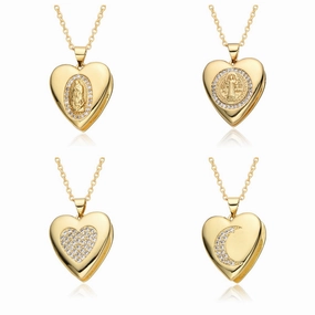 Wholesale Valentine's Day Love Virgin Mary Copper Plated Real Gold Necklace