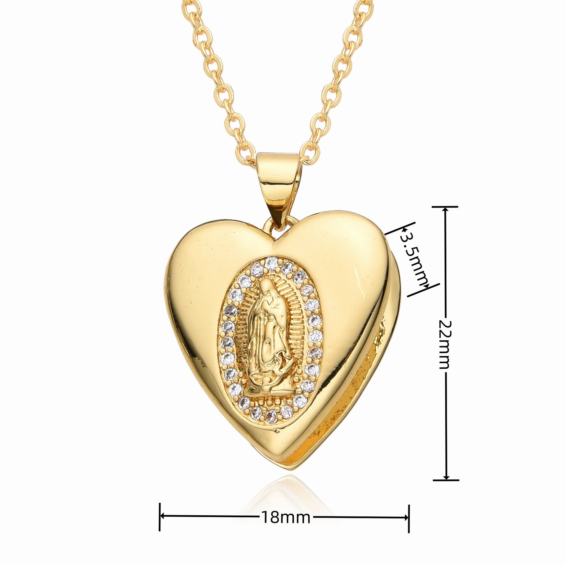 Wholesale Valentine's Day Love Virgin Mary Copper Plated Real Gold Necklace