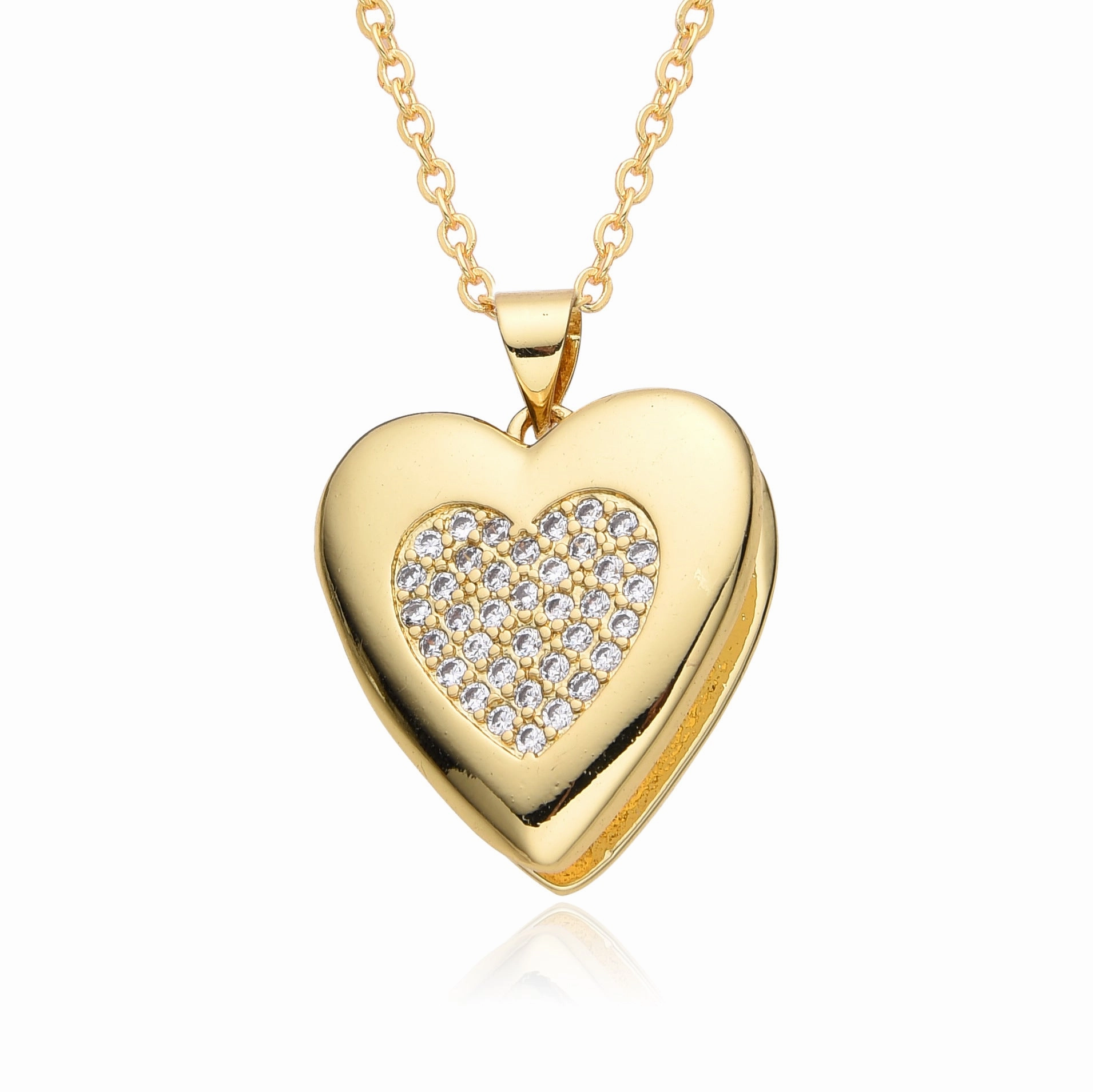 Wholesale Valentine's Day Love Virgin Mary Copper Plated Real Gold Necklace