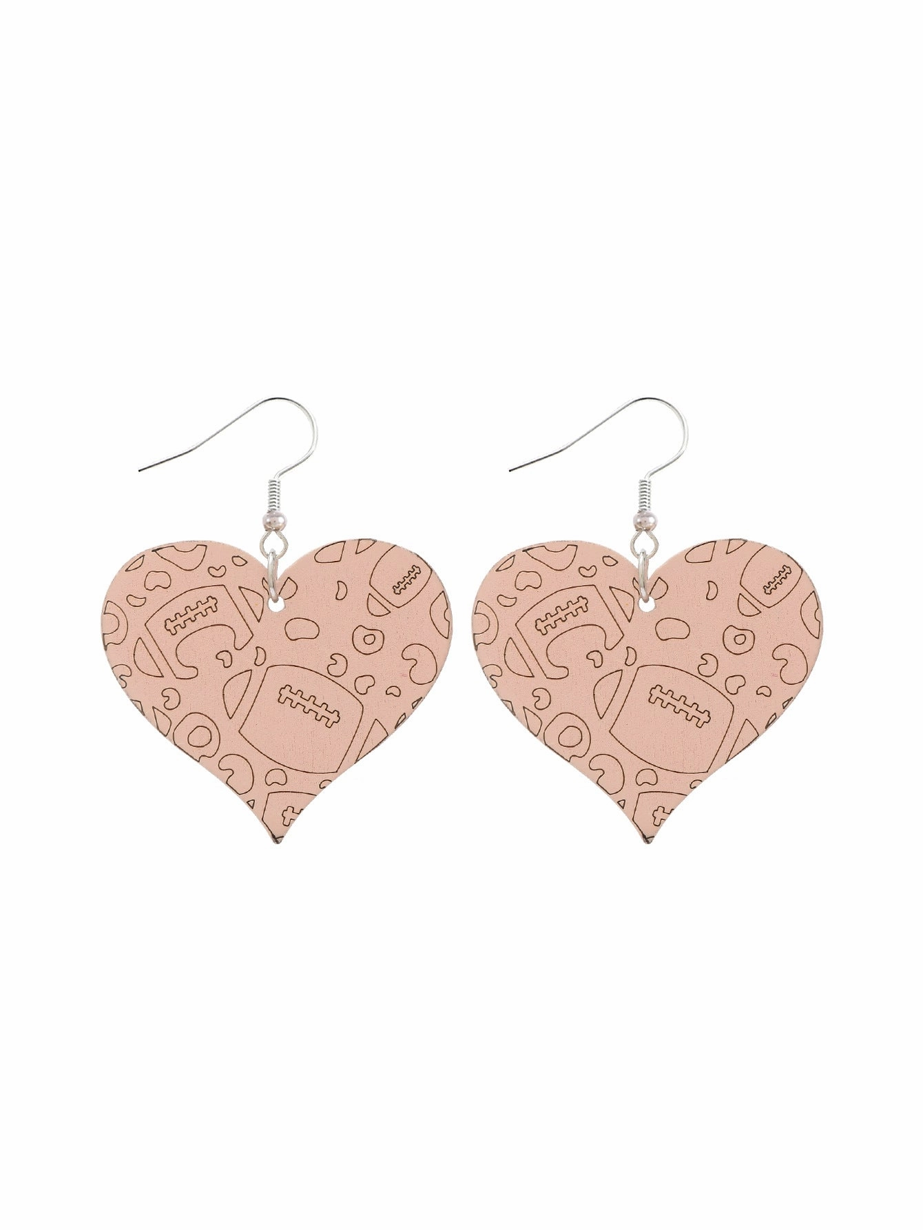Wholesale Valentine's Day Love Wood Chips Football Baseball Wooden Earrings