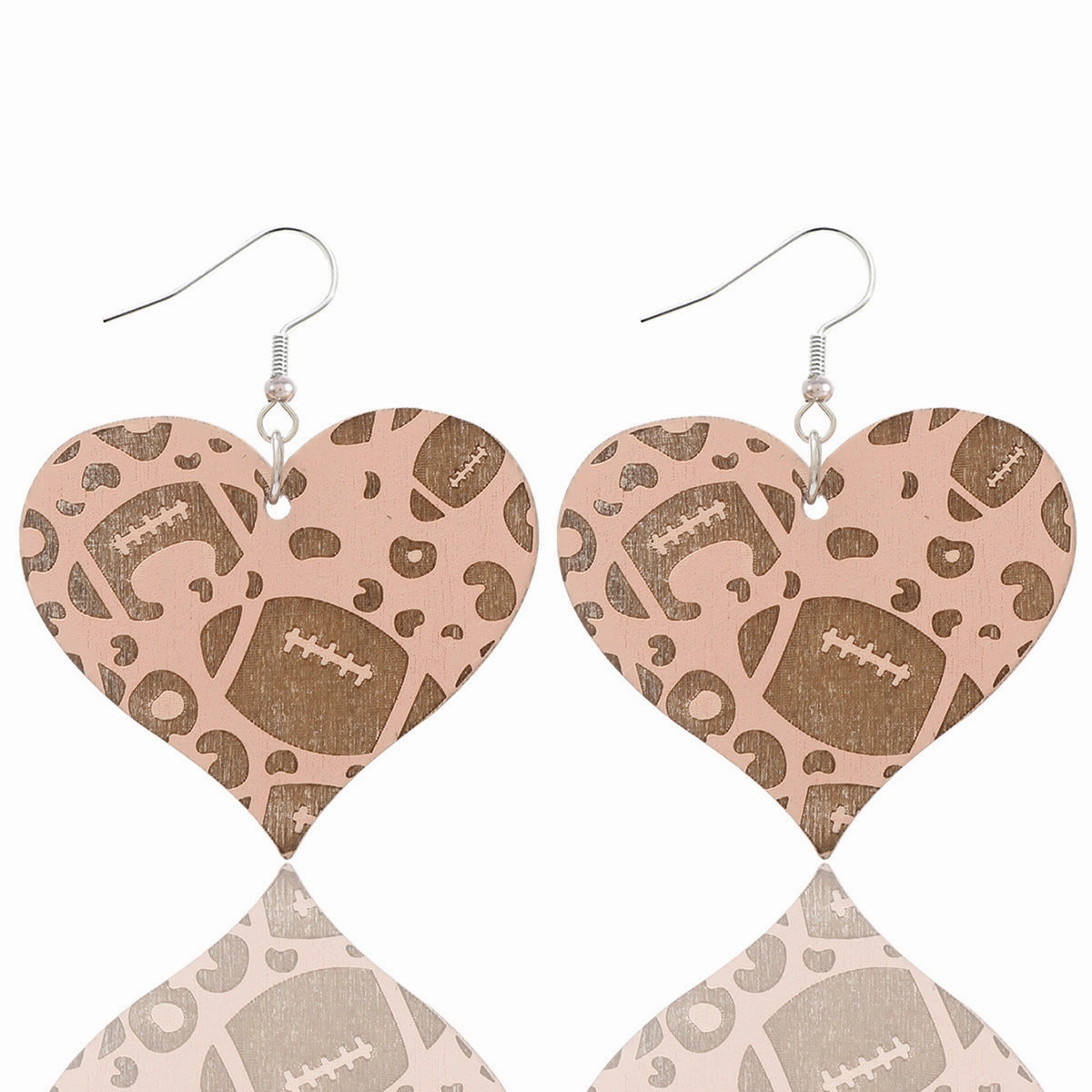 Wholesale Valentine's Day Love Wood Chips Football Baseball Wooden Earrings