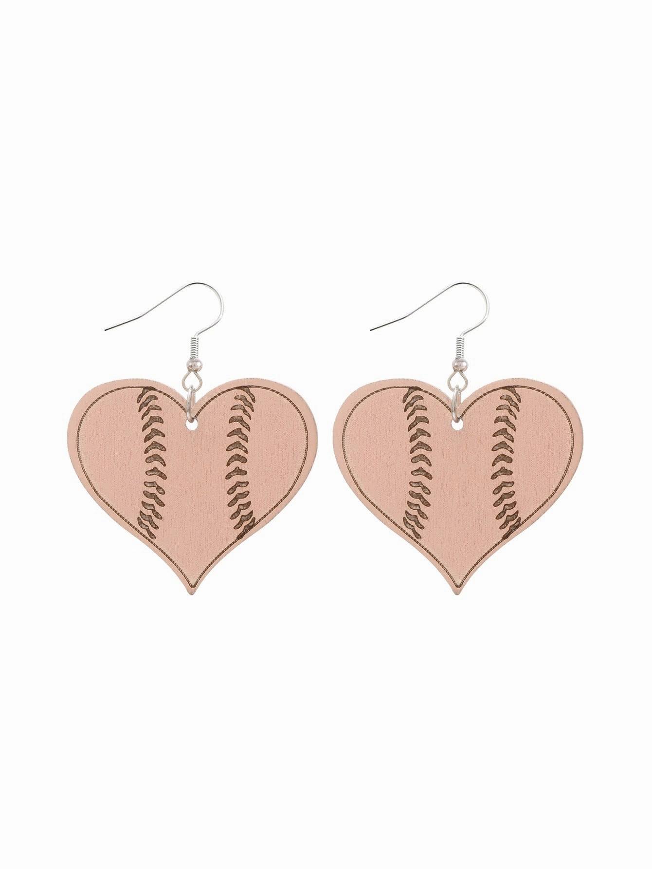 Wholesale Valentine's Day Love Wood Chips Football Baseball Wooden Earrings