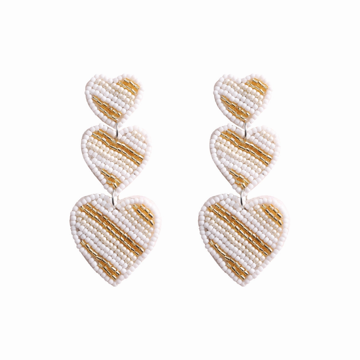 Wholesale Valentine's Day Pink Rice Pearl Knitted Love LOVE Earrings