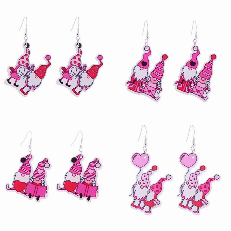 Wholesale Valentine's Day Pink Tape Love Balloon Acrylic Earrings