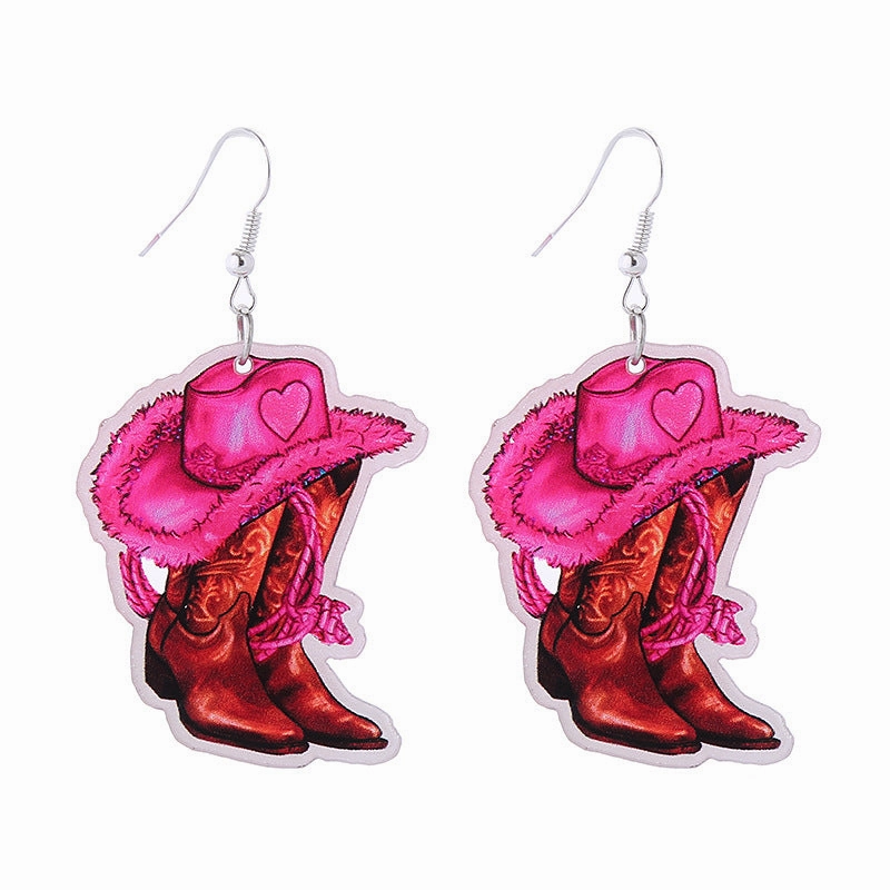 Wholesale Valentine's Day Pink Tape Love Balloon Acrylic Earrings