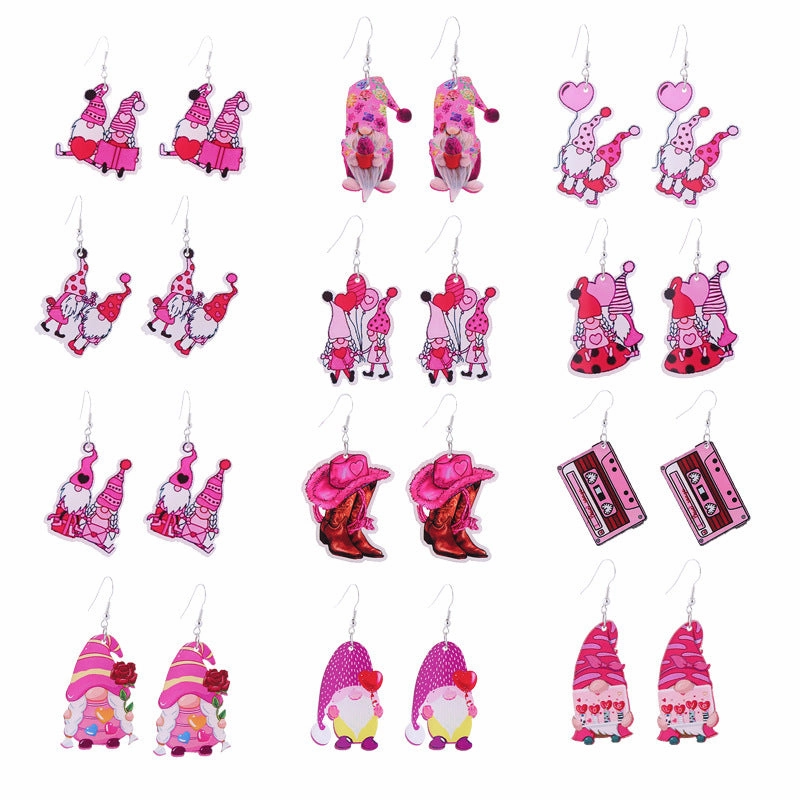 Wholesale Valentine's Day Pink Tape Love Balloon Acrylic Earrings
