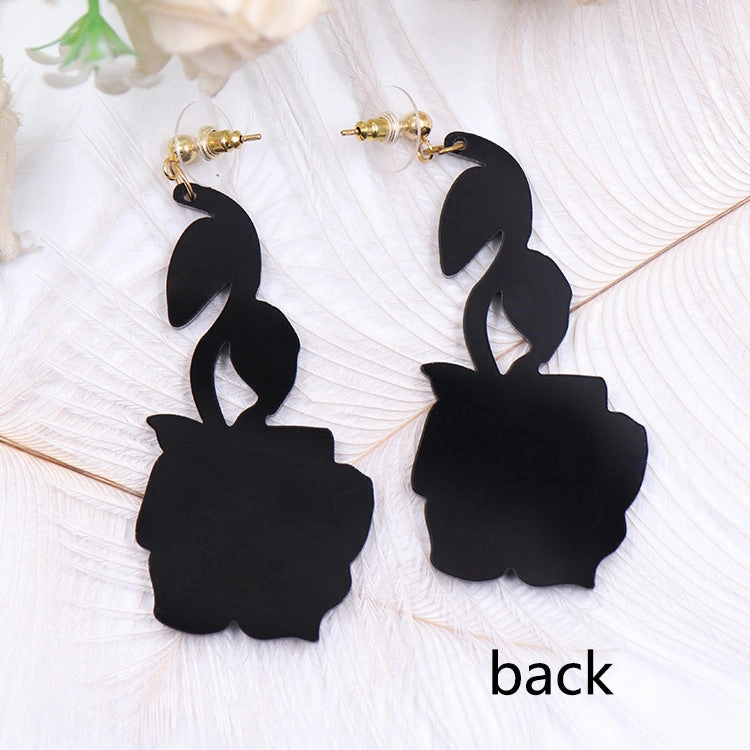 Wholesale Valentine's Day Rose Acrylic Earrings
