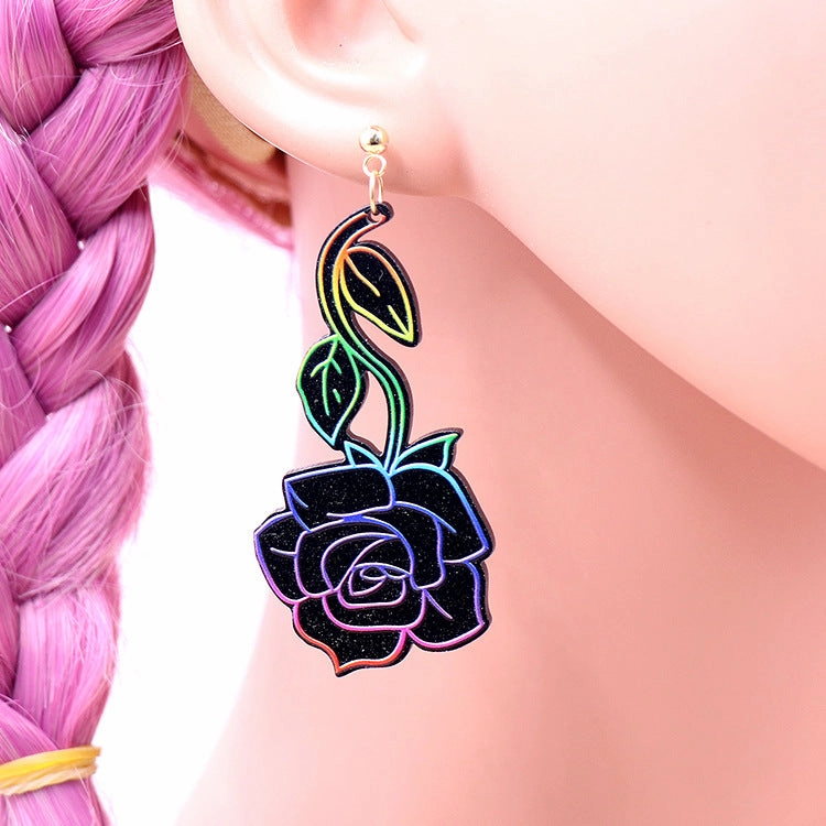 Wholesale Valentine's Day Rose Acrylic Earrings